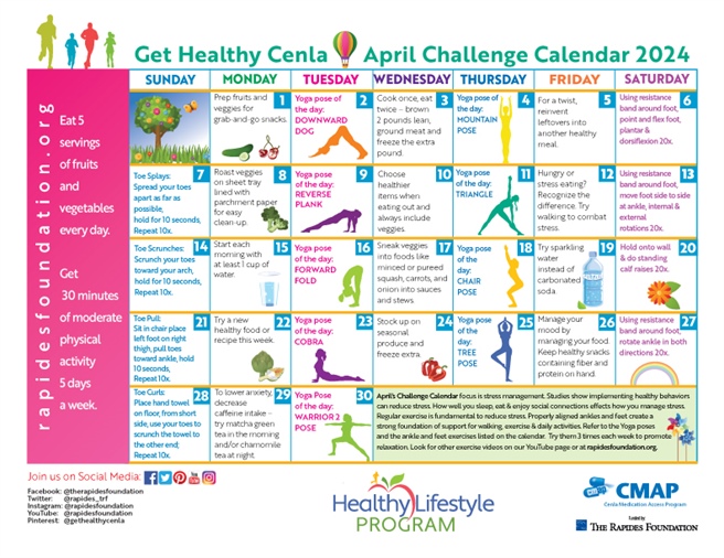Want To Reduce Stress? Check Out The April Challenge Calendar!