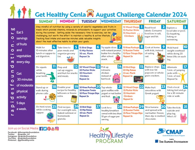 August Challenge Calendar Provides Daily Nutrition, Fitness Tips For Hectic Times